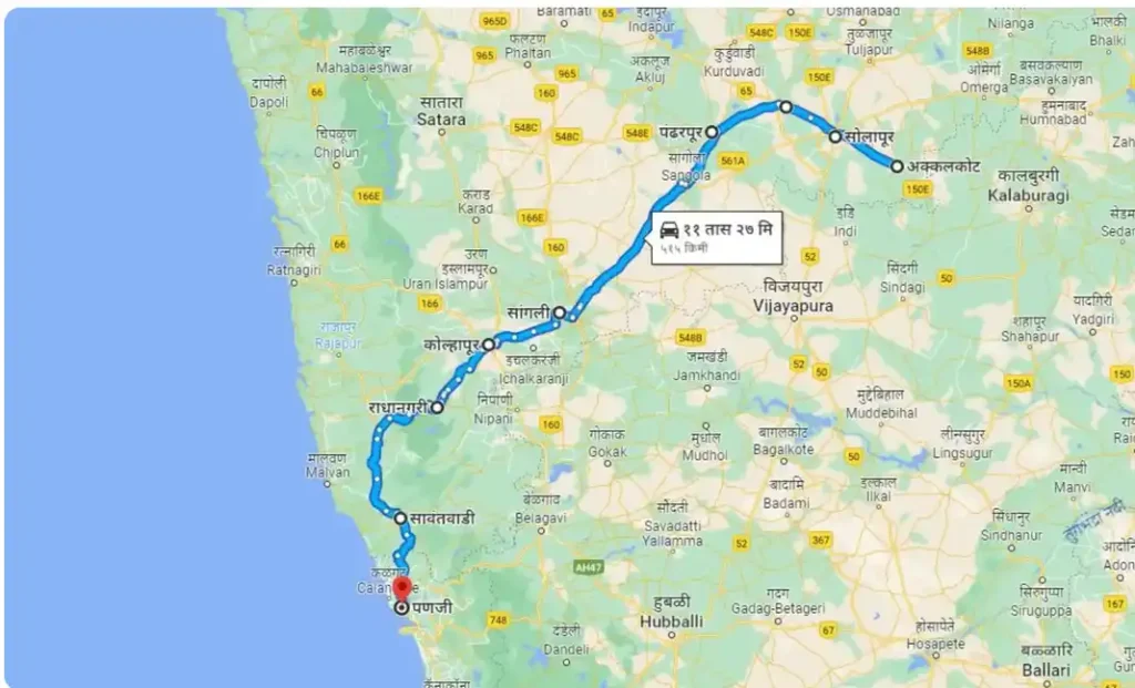  Akkalkot To Panaji Distance