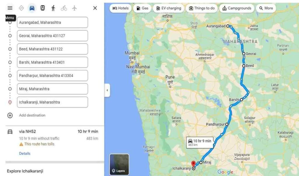 Aurangabad to Ichalkaranji 