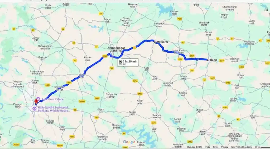 Beed to Pune Distance