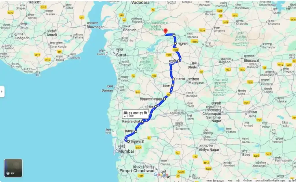 Vithalwadi To Akkalkuwa Distance