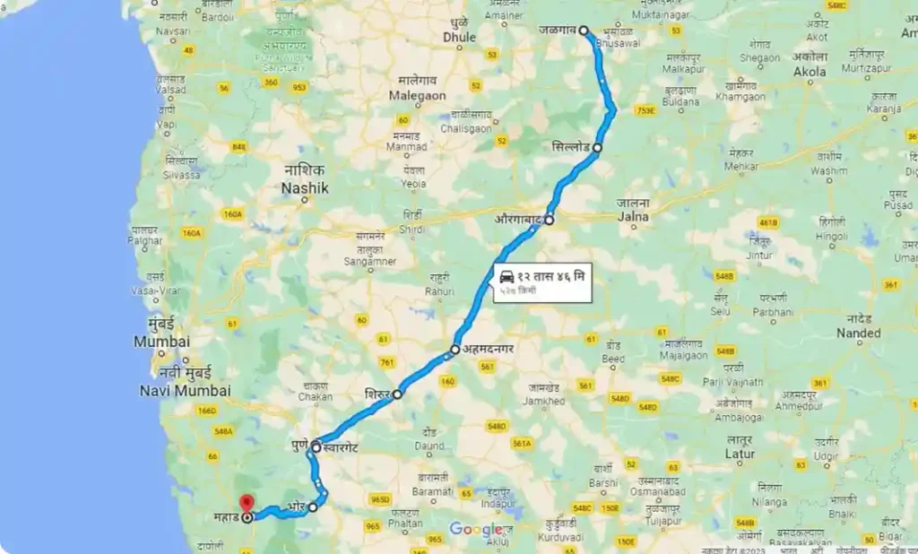 Jalgaon to Mahad Distance