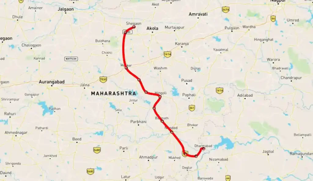 Dharmabad To Shegaon Distance