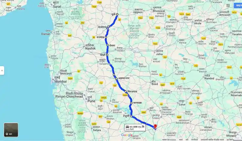 Dhule To Pandharpur Distance