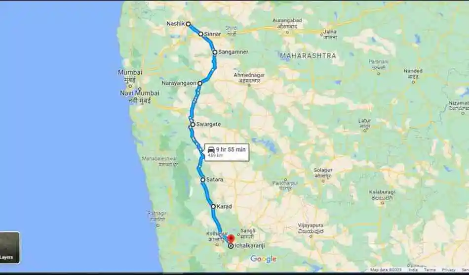 Nashik To Ichalkaranji Distance