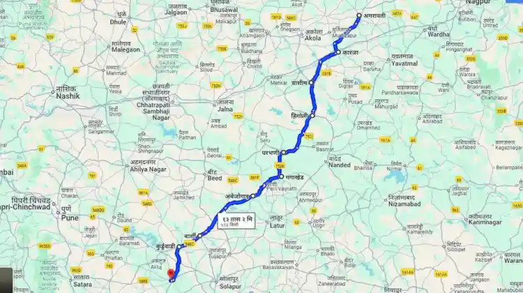 Amravati To Pandharpur Distance