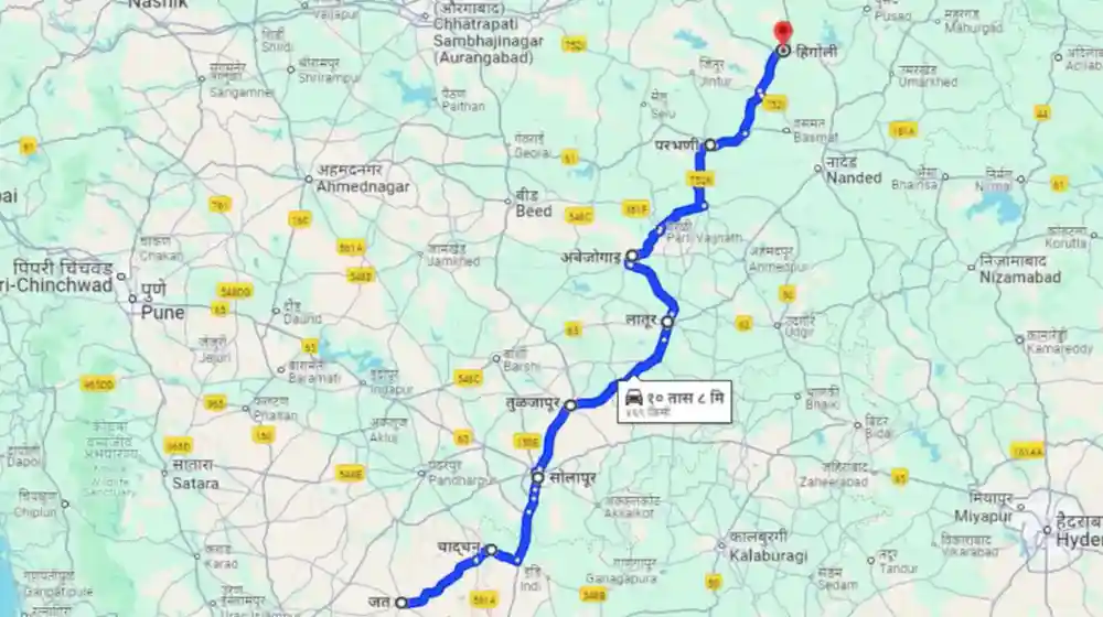 Jath To HIngoli Distance