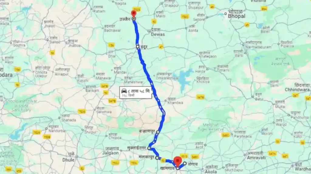 Shegaon To Ujjain Distance