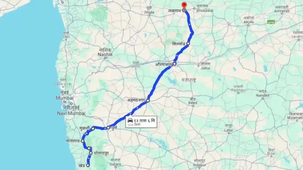 Khed To Jalgaon Distance