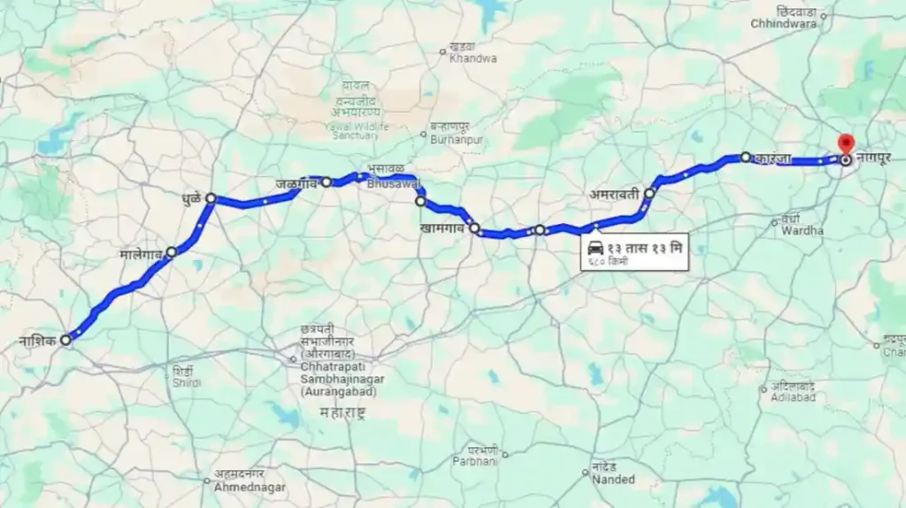Nashik To Nagpur Distance