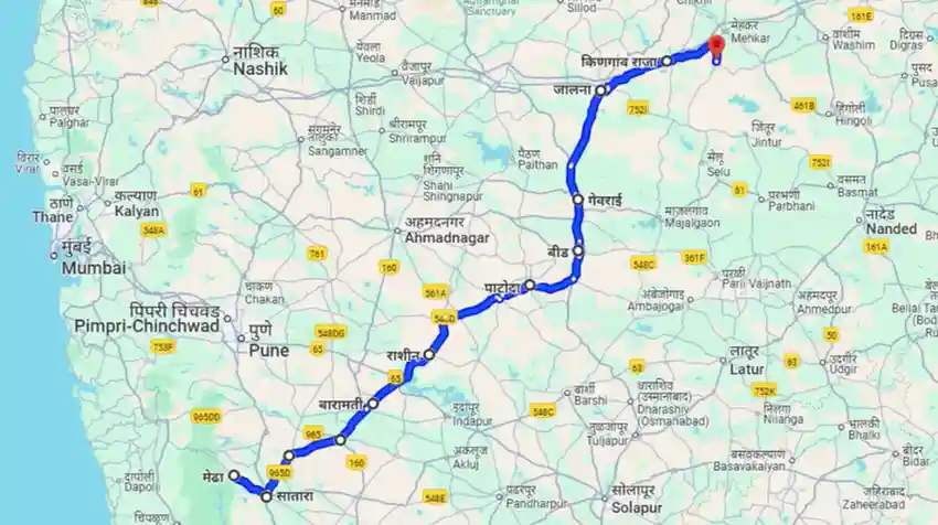 Satara To Lonar MSRTC Bus Distance