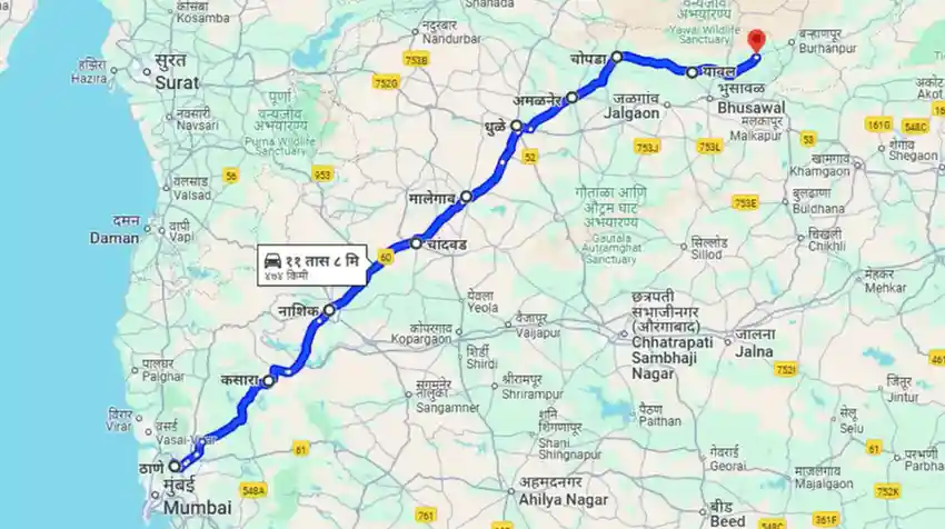 Thane To Raver Distance