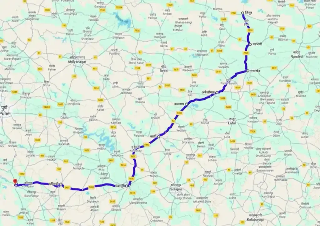 Jintur To Satara Distance